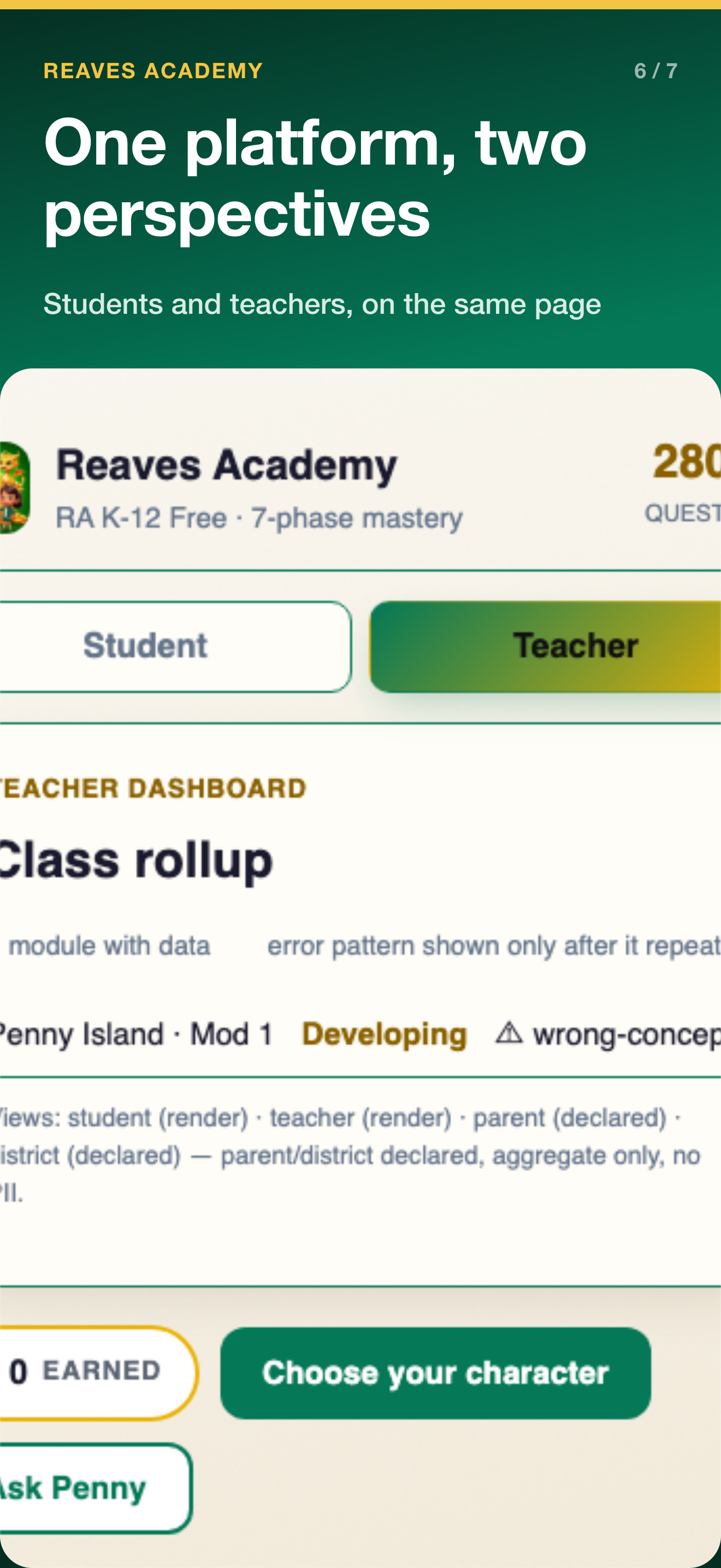 Reaves Academy screen 6 of 7