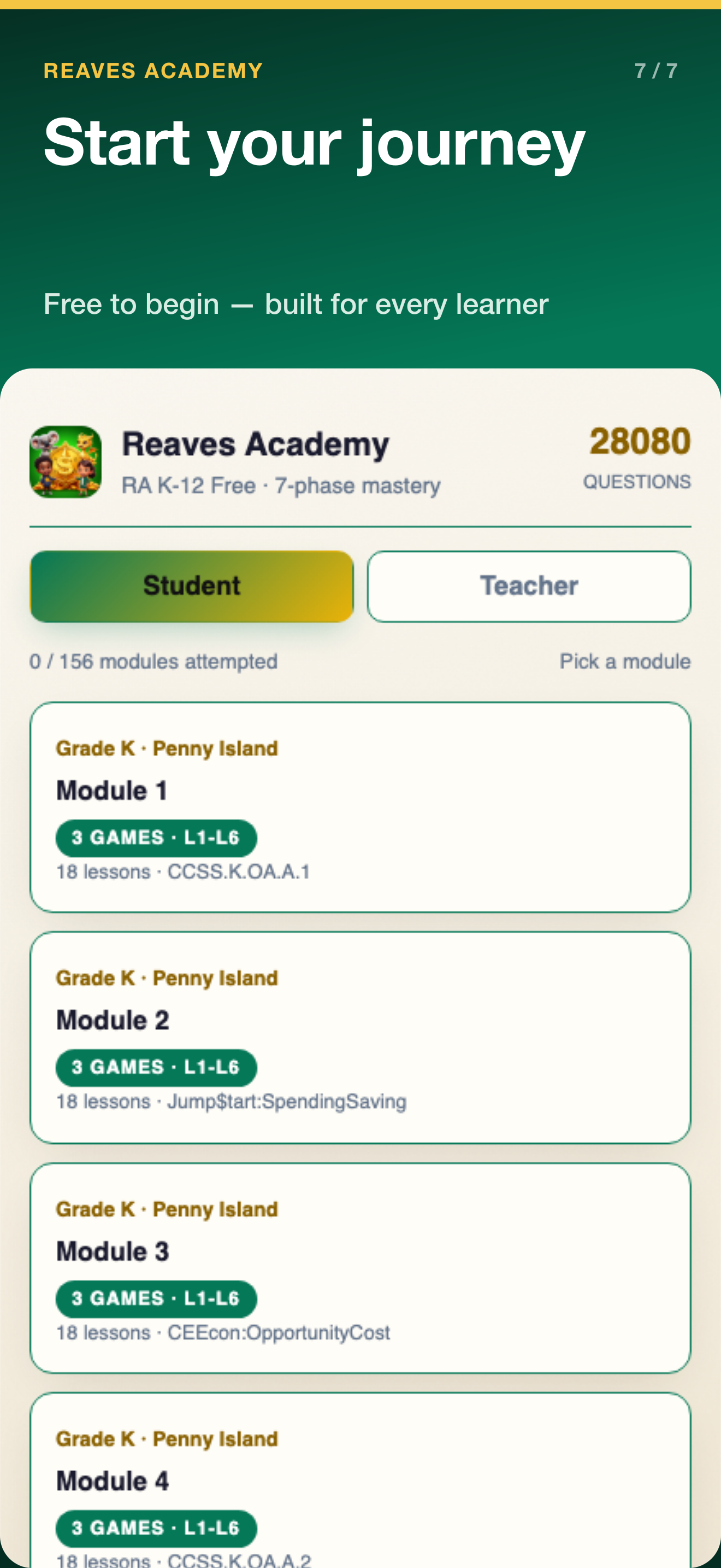 Reaves Academy screen 7 of 7